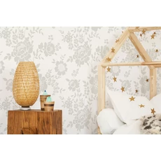 Kép 2/2 - KT-Exclusive Virágos szürke vlies gyerek tapéta Joy Gray 52 cm X 10 m