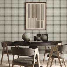 Kép 2/2 - KT-Exclusive Klasszikus kockás szürke-fekete vlies tapéta Sauvage Grey-Black 52 cm X 10 m