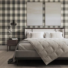 Kép 2/2 - KT-Exclusive Klasszikus kockás fekete-szürke vlies tapéta Sauvage2 Grey-Black 52 cm X 10 m