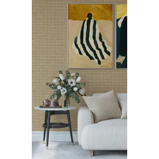 Kép 2/2 - KT-Exclusive Szövet hatású világosbarna vlies tapéta Sauvage Light Brown 52 cm X 10 m