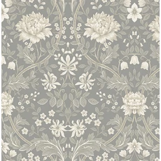 Kép 1/2 - KT-Exclusive Szecessziós stílusú virágos szürke vlies tapéta British Heritage Gray 52 cm X 10 m