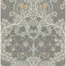 Kép 1/2 - KT-Exclusive Szecessziós stílusú szürke vlies tapéta Gray 52 cm X 10 m