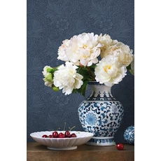 Kép 2/2 - KT-Exclusive Virágos sötétkék vlies tapéta British Heritage Dark Blue 52 cm X 10 m