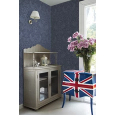 Kép 2/2 - KT-Exclusive Madaras szecessziós stílusú sötétkék vlies tapéta British Heritage Dark Blue 52 cm X 10 m