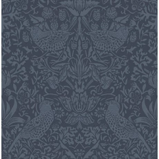 Kép 1/2 - KT-Exclusive Madaras szecessziós stílusú sötétkék vlies tapéta British Heritage Dark Blue 52 cm X 10 m