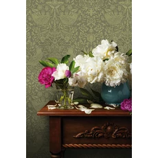 Kép 2/2 - KT-Exclusive Madaras szecessziós stílusú olivazöld vlies tapéta British Heritage Olive 52 cm X 10 m