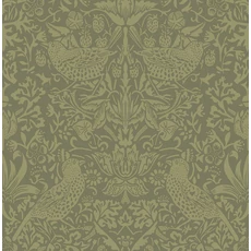 Kép 1/2 - KT-Exclusive Madaras szecessziós stílusú olivazöld vlies tapéta British Heritage Olive 52 cm X 10 m