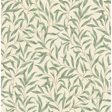 Kép 1/2 - KT-Exclusive Levélmintás modern zöld vlies tapéta British Heritage Cream 52 cm X 10 m