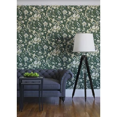 Kép 2/2 - KT-Exclusive Elegáns virágos zöld-bézs vlies tapéta British Heritage Dark Green 52 cm X 10 m