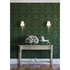 Kép 2/3 - KT-Exclusive Art nouveau stílusú elegáns sötétzöld vlies tapéta British Heritage Dark Green 52 cm X 10 m