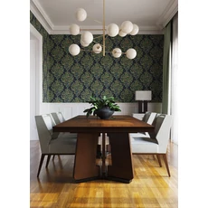 Kép 2/3 - KT-Exclusive Almafa madarakkal sötétkék-zöld vlies tapéta British Heritage Blue-Green 52 cm X 10 m