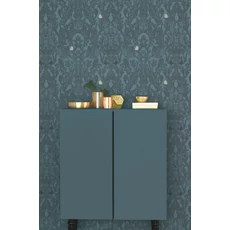 Kép 1/5 - Majvillan Modern kék vlies tapéta Amelie Petrol 53 cm X 10 m