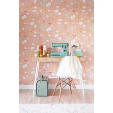 Kép 2/5 - Majvillan Virágos rózsaszín vlies gyerek tapéta Bloom Pink 53 cm X 10 m