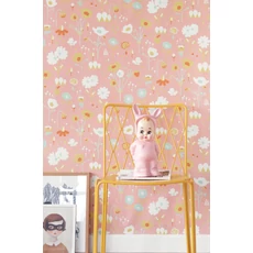 Kép 1/5 - Majvillan Virágos rózsaszín vlies gyerek tapéta Bloom Pink 53 cm X 10 m