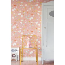 Kép 3/5 - Majvillan Virágos rózsaszín vlies gyerek tapéta Bloom Pink 53 cm X 10 m