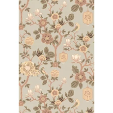 Kép 7/7 - Virágos kékes szürke vlies tapéta Majvillan Tokyo tea Whispering Blue 53 cm X 10 m