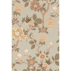 Kép 1/7 - Virágos kékes szürke vlies tapéta Majvillan Tokyo tea Whispering Blue 53 cm X 10 m