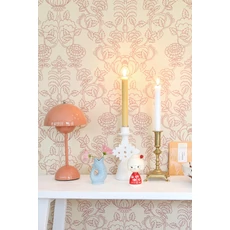 Kép 7/10 - Virágos bézs vlies tapéta piros mintával Majvillan Cheri Spritz Soft Cranberry Red 53 cm X 10 m