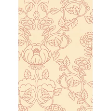 Kép 1/10 - Virágos bézs vlies tapéta piros mintával Majvillan Cheri Spritz Soft Cranberry Red 53 cm X 10 m