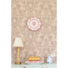 Kép 3/4 - Virágos bézs vlies tapéta púder mintával Majvillan Cheri Spritz Light Amber 53 cm X 10 m