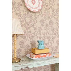 Kép 7/10 - Virágos bézs vlies tapéta púder mintával Majvillan Cheri Spritz Light Amber 53 cm X 10 m