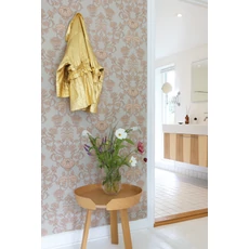 Kép 2/7 - Virágos kékes zöld vlies tapéta púder mintával Majvillan Cheri Spritz Vintage Blue Green 53 cm X 10 m