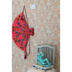 Kép 3/7 - Virágos kékes zöld vlies tapéta púder mintával Majvillan Cheri Spritz Vintage Blue Green 53 cm X 10 m