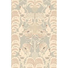 Kép 7/7 - Majvillan Art deco stílusú majom mintás bézs-zöld vlies tapéta Hello Monkey Pale Sage Green 53 cm X 10 m