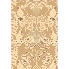 Kép 1/7 - Majvillan Art deco stílusú majom mintás barna vlies tapéta Hello Monkey Camel Brown 53 cm X 10 m