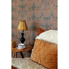 Kép 3/7 - Majvillan Art deco stílusú majom mintás sötétzöld-bézs vlies tapéta Hello Monkey Rosemary Green 53 cm X 10 m