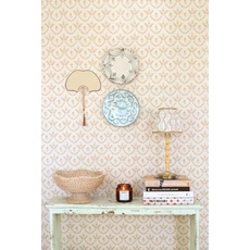 Kép 2/10 - Majvillan Skandináv stílusú virágmintás krém színű vlies tapéta Bellini Honeygold Cream 53 cm X 10 m