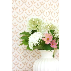 Kép 8/10 - Majvillan Skandináv stílusú virágmintás krém színű vlies tapéta Bellini Honeygold Cream 53 cm X 10 m