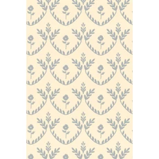 Kép 1/6 - Majvillan Skandináv stílusú virágmintás kék vlies tapéta Bellini Soft Blue 53 cm X 10 m