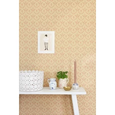 Kép 5/7 - Majvillan Skandináv stílusú virágmintás bézs-piros vlies tapéta Bellini Sunny Beige 53 cm X 10 m
