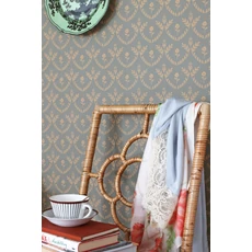 Kép 6/10 - Majvillan Skandináv stílusú virágmintás sötétzöld vlies tapéta Bellini Royal Forest Green 53 cm X 10 m