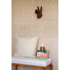 Kép 3/8 - Majvillan Levélmintás barna vlies tapéta French Blond Golden Brown 53 cm X 10 m