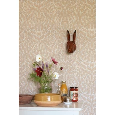 Kép 2/8 - Majvillan Levélmintás barna vlies tapéta French Blond Golden Brown 53 cm X 10 m