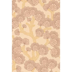 Kép 1/8 - Majvillan Modern levél mintás rózsaszín vlies tapéta Beachy Breeze Ballet Pink 53 cm X 10 m