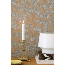 Kép 3/8 - Majvillan Modern levél mintás barna vlies tapéta Beachy Breeze Milky Coconut Brown 53 cm X 10 m