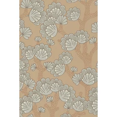 Kép 1/8 - Majvillan Modern levél mintás barna vlies tapéta Beachy Breeze Milky Coconut Brown 53 cm X 10 m