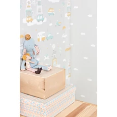 Kép 6/6 - Majvillan Felhő mintás szürke vlies gyerek tapéta Dreamy Clouds Soft Grey 53 cm X 10 m