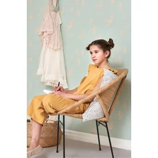 Kép 3/7 - Majvillan Repülő madarak türkiz vlies tapéta Follow The Wind Dusty Turquoise 53 cm X 10 m