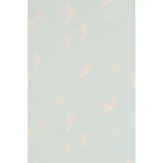 Kép 1/7 - Majvillan Repülő madarak türkiz vlies tapéta Follow The Wind Dusty Turquoise 53 cm X 10 m