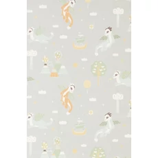 Kép 5/5 - Majvillan Repülő sárkányok szürke vlies gyerek tapéta Magical Adventure Soft Grey 53 cm X 10 m