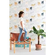 Kép 2/6 - Majvillan Párduc mintás szürke vlies gyerek tapéta Black Panther Light Grey 53 cm X 10 m