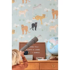 Kép 4/5 - Majvillan Párduc mintás kék vlies gyerek tapéta Black Panther Twilight Blue 53 cm X 10 m