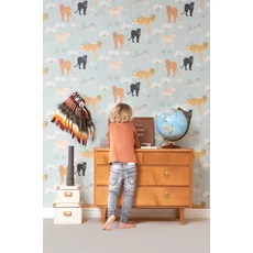 Kép 1/5 - Majvillan Párduc mintás kék vlies gyerek tapéta Black Panther Twilight Blue 53 cm X 10 m