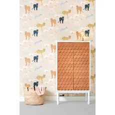 Kép 3/5 - Majvillan Párduc mintás sárga vlies gyerek tapéta Black Panther Creamy Orange 53 cm X 10 m