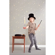 Kép 2/6 - Majvillan Csillagos szürke vlies gyerek tapéta Twinkle Mud Grey 53 cm X 10 m