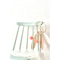 Kép 4/6 - Majvillan Pöttyös fehér-színes vlies gyerek tapéta Stardust Shimmering White 53 cm X 10 m